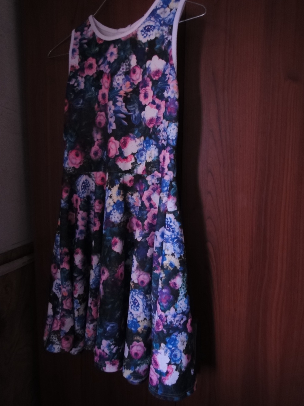 Girls Floral Sleeveless Casual Dress in Pink and Blue